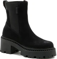 Botki damskie - BOTKI NESSI 23534 CZARNE SKÓRA WELUROWA MODNE R.38 - miniaturka - grafika 1