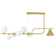 Lampy sufitowe - NOWOCZESNA LAMPA WISZĄCA MOSIĘŻNO-BIAŁA AMADEO W7 - miniaturka - grafika 1