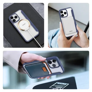 Etui iPhone 15 Pro magnetyczny pokrowiec MagSafe z klapką Dux Ducis Skin X Pro - niebieskie - Etui i futerały do telefonów - miniaturka - grafika 10