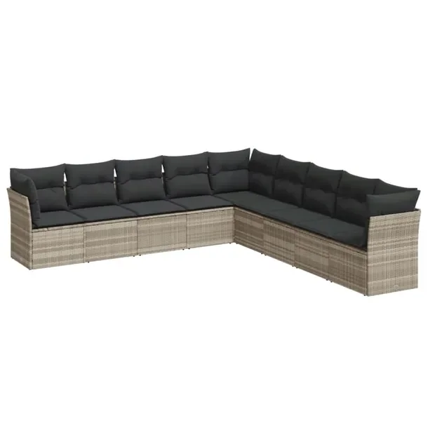 Modułowy zestaw wypoczynkowy z jasnoszarego rattanu PE 55x62x69 cm