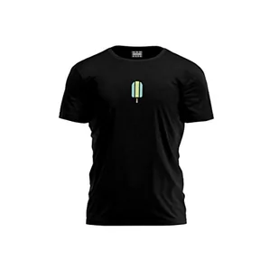 Bona Basics, Męski T-shirt z cyfrowym nadrukiem,% 100 bawełna, czarny, na co dzień, męskie topy, rozmiar: M, czarny, M - Koszulki męskie - miniaturka - grafika 1