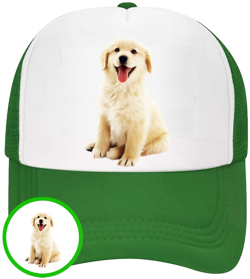 CZAPKA Z DASZKIEM PSY PIES PIESKI DLA DZIECI SIATKA ZIELONA BEJSBOLÓWKA