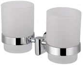 Akcesoria łazienkowe - Stella Classic Uchwyt ze szklanką podwójny / szkło matowe 07.412 - miniaturka - grafika 1