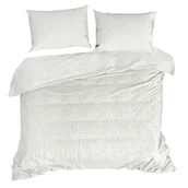 Pościel - Pościel 220x200 3cz Mikrofibra Tłoczona Pluszowa Flano Krem - miniaturka - grafika 1