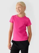 Koszulki dla dziewczynek - 4F T-shirt gładki dziewczęcy - różowy 164 (13-14 lat) - miniaturka - grafika 1