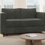 Sofy i kanapy - Kanapa 3-osobowa rozkładana typu express z zieloną teksturowaną tapicerką - Miejsce do spania 140 cm - Materac 14 cm - ELORYA - miniaturka - grafika 1