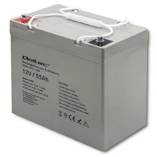Qoltec AKUMULATOR AGM 12V 55AH MAX.825A - Baterie do zasilaczy awaryjnych UPS - miniaturka - grafika 1