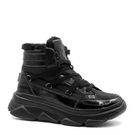 Sneakersy damskie - Czarne ocieplone sneakersy BIG STAR BSII274311 - Neścior - miniaturka - grafika 1