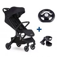 Wózki dziecięce - Easywalker Zestaw Jackey wózek spacerowy Shadow Black + Kierownica dla dziecka do wózka spacerowego + Uchwyt na kubek - miniaturka - grafika 1