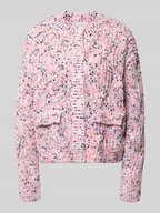 Swetry damskie - Kurtka z dzianiny z listwą guzikową model ‘CONFETTI’ - miniaturka - grafika 1