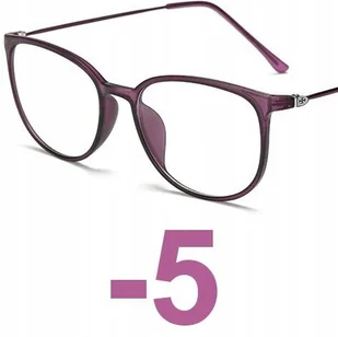 Okulary kujonki korekcyjne minusy fiolet -5 - Okulary korekcyjne, oprawki, szkła - miniaturka - grafika 1