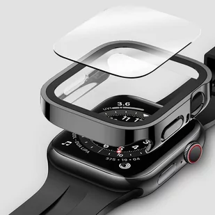 Obudowa ochronna z szkłem Alogy Protector Case 2w1 nakładka etui do Apple Watch 7/8 45mm Czarna - Akcesoria do smartwatchy - miniaturka - grafika 3