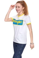 Koszulki i topy damskie - Wrangler, T-shirt damski, B&Y Ringer Tee White W7C42Fk12, rozmiar XS - miniaturka - grafika 1