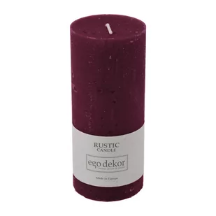 Bordowa świeczka Rustic candles by Ego dekor Rust, 58 h - Świece - miniaturka - grafika 1