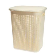 Kosze na bieliznę - Kosz na bieliznę 50 l WILLOW kremowy - miniaturka - grafika 1