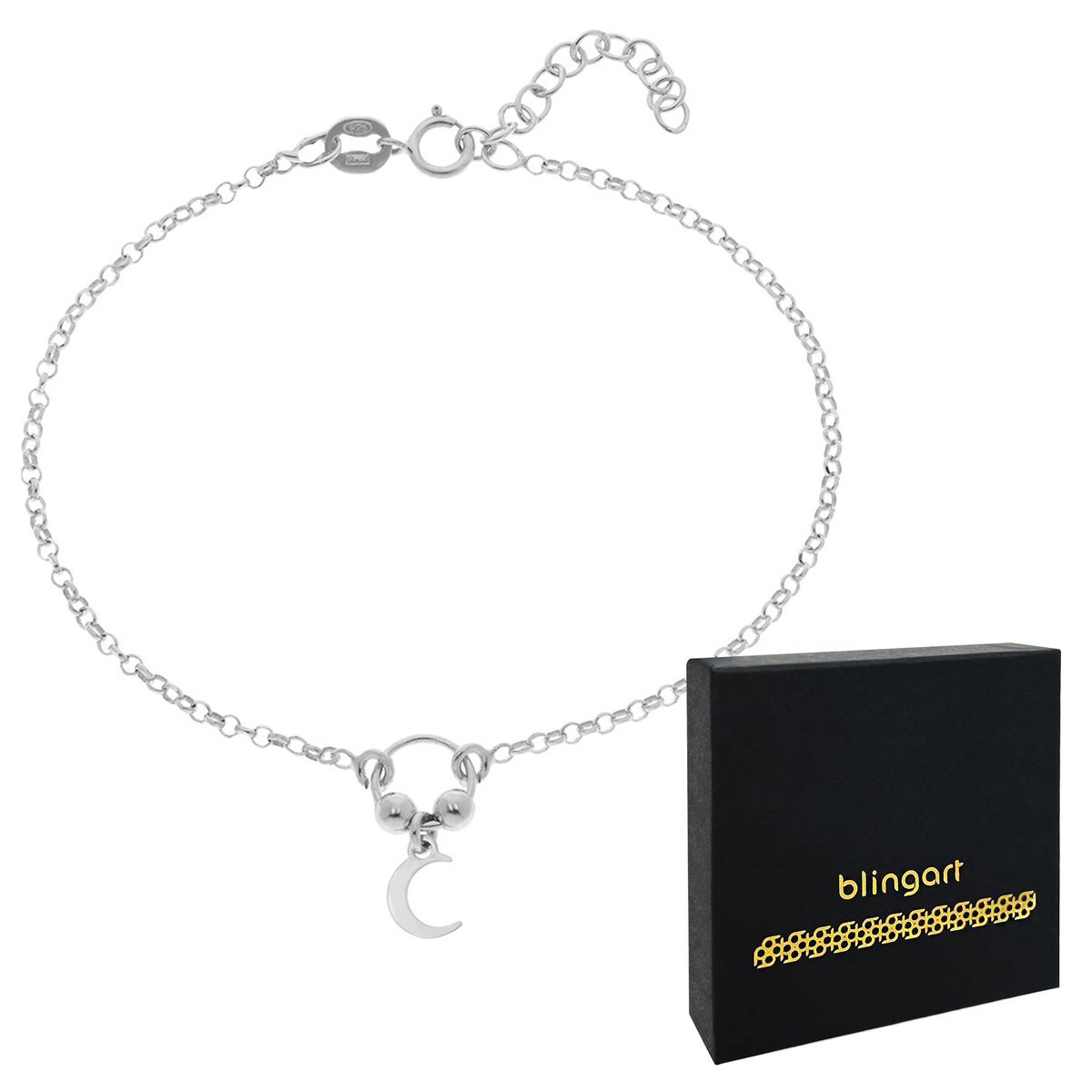 Bransoletka srebrna damska rodowana KÓŁKO spiralka