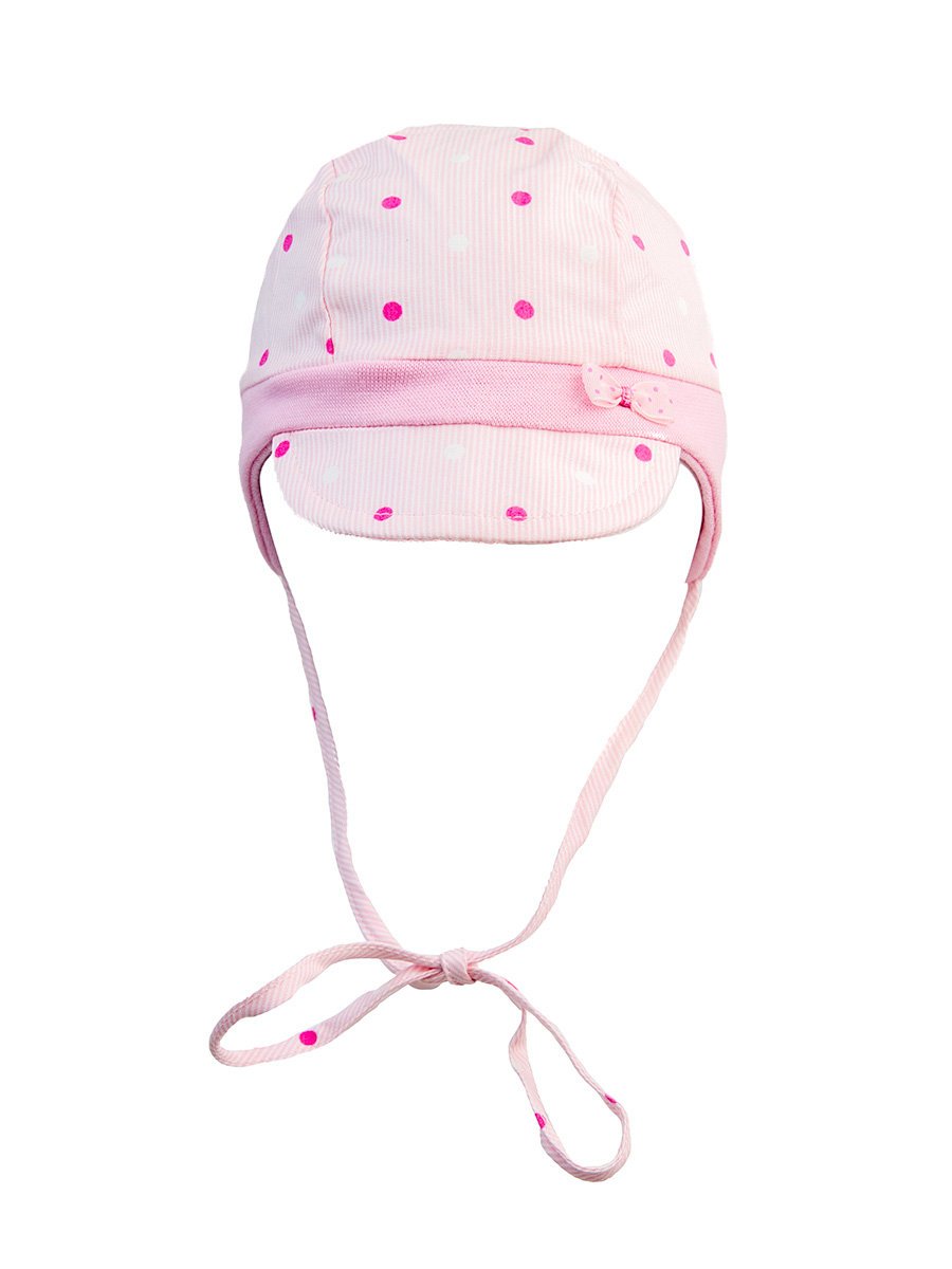 Dziewczęca czapka wiązana z daszkiem jasnoróżowa Doll r.41