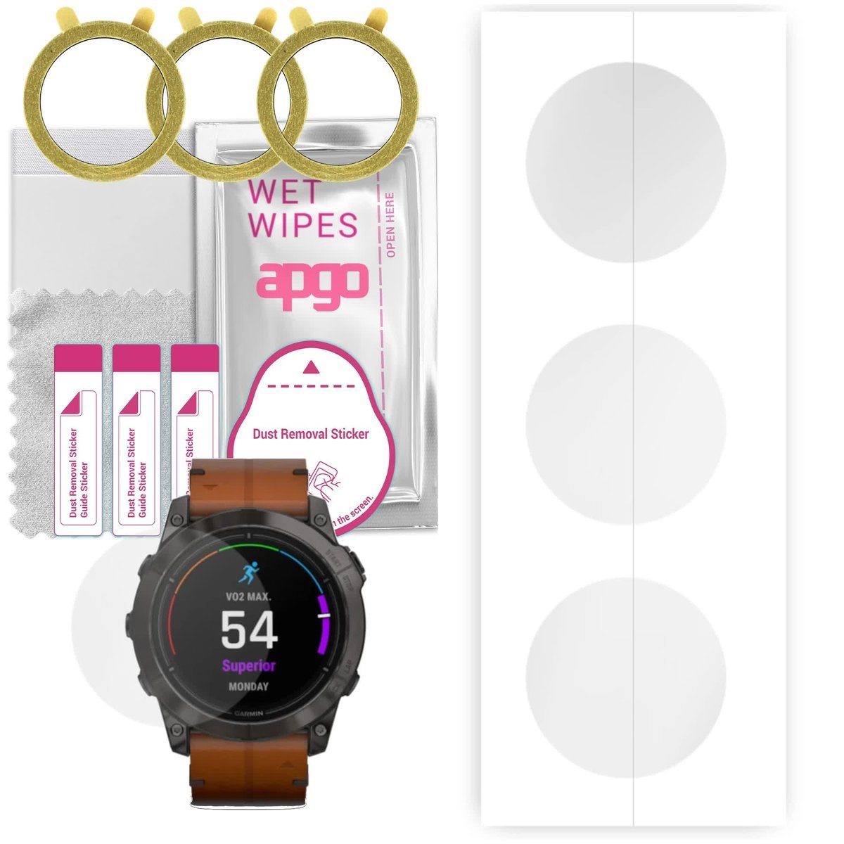 3x Folia ochronna hydrożelowa do Garmin epix (Gen 2) Sapphire Edition 47 mm - apgo Smartwatch Hydrogel Protection Ochrona na ekran smartwatcha