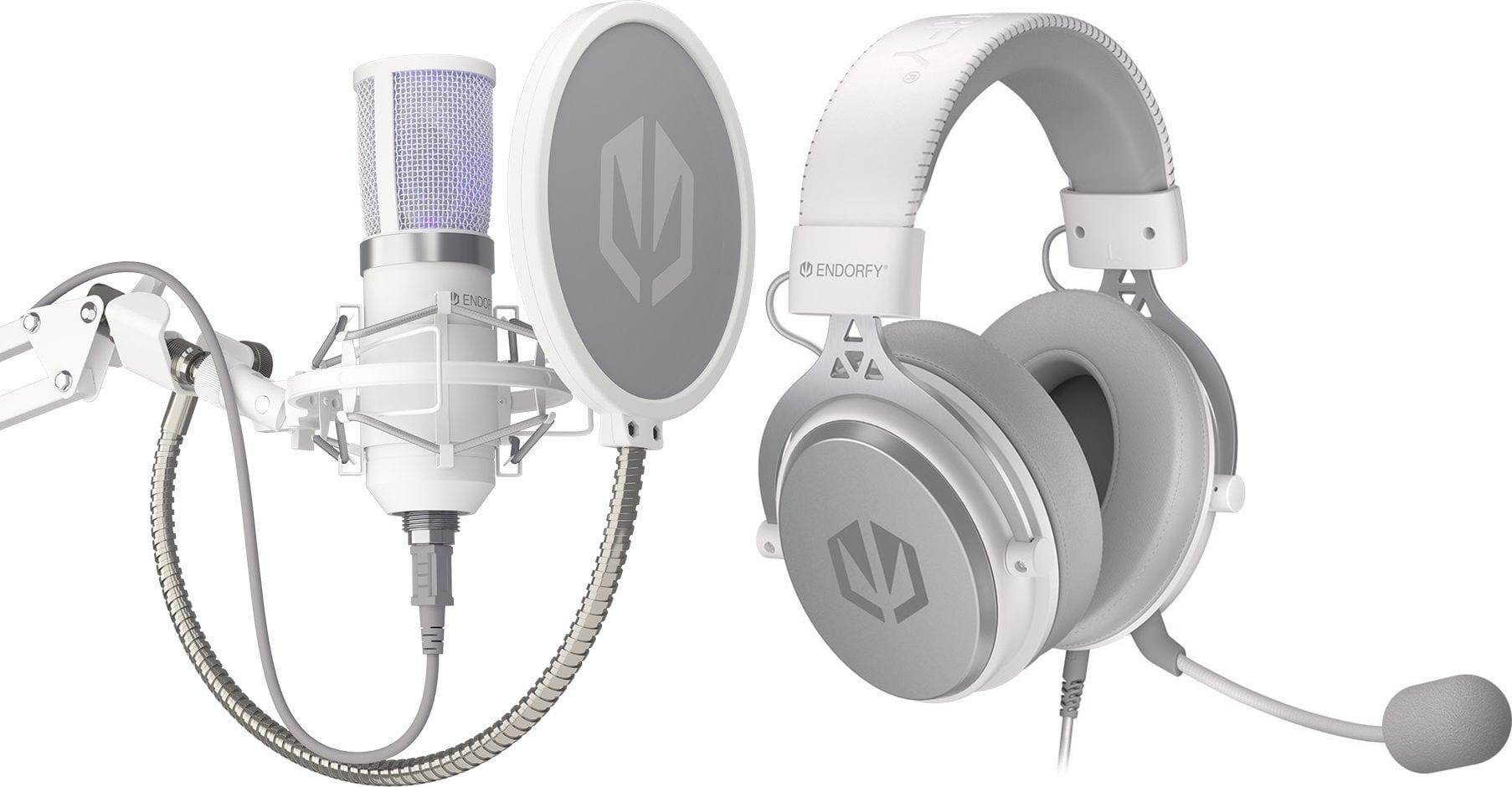 Mikrofon Endorfy Mikrofon Endorfy Solum Streaming Onyx White EY1B005 + Słuchawki Viro Onyx White