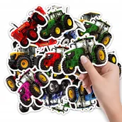Szkolne artykuły papiernicze - NAKLEJKI NA ZESZYT NALEPKA Z POSTACIAMI TRAKTOR CIĄGNIK POLE WZORY 10SZT - miniaturka - grafika 1