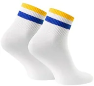 Skarpetki męskie - Skarpety męskie krótkie z prążkowanym ściągaczem w paski Art. 054 Steven - miniaturka - grafika 1