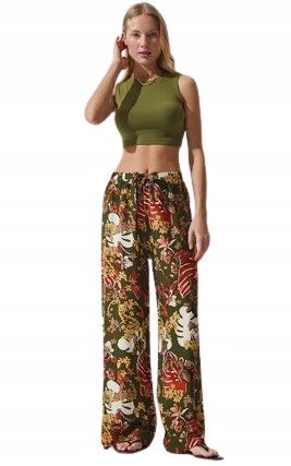 TRENDYOL SPODNIE CASUAL DŁUGIE WZORZYSTE Z WISKOZY 36 5BA