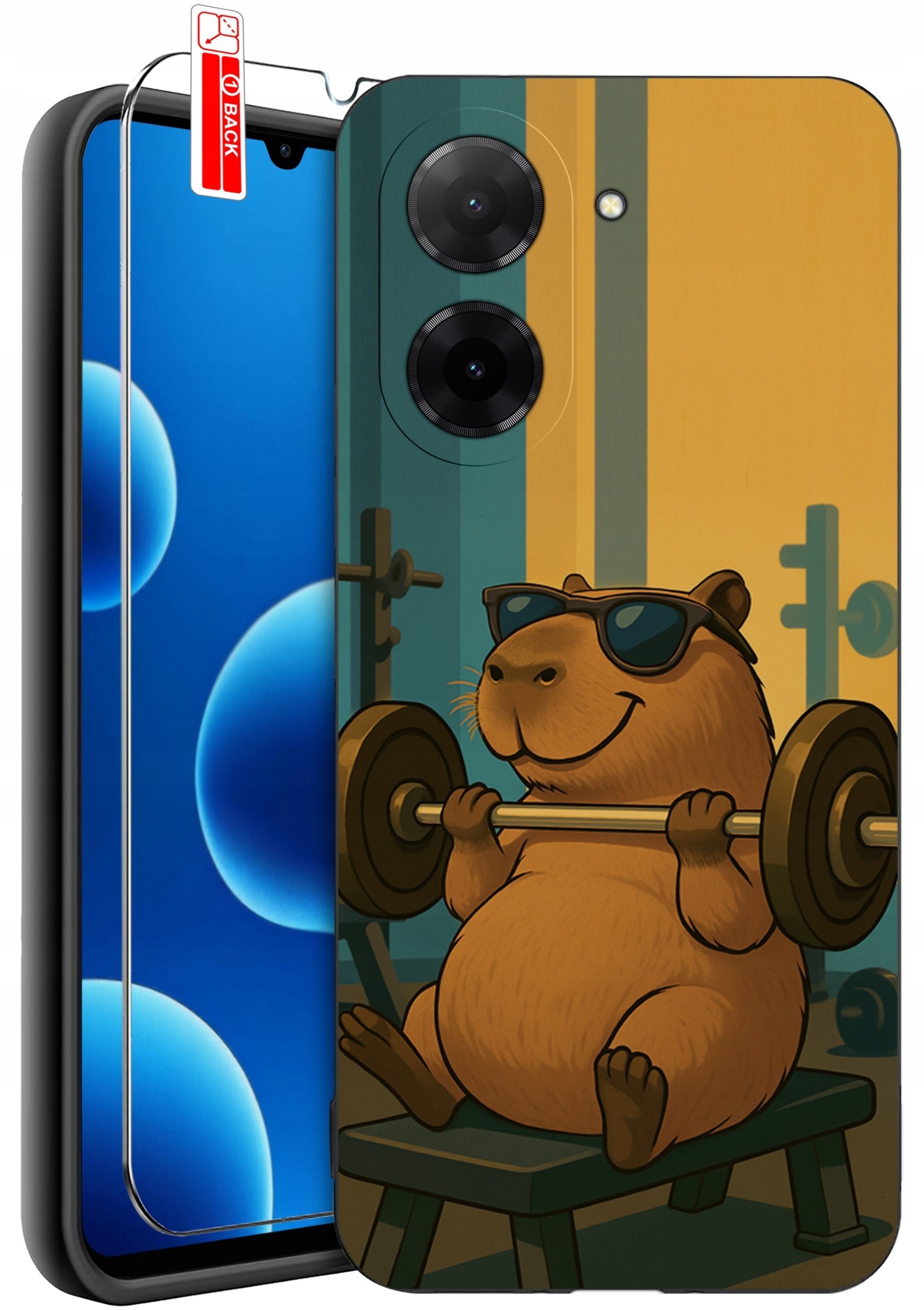ETUI do Xiaomi Redmi A5 WZORY SILIKONOWE MATT CASE + SZKŁO 9H