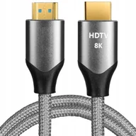 Wtyczki i adaptery - Kabel Hdmi Adapter Hdtv 2.1 8K Szary Premium 2M Mocny Szybki - miniaturka - grafika 1