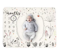 Koce i narzuty dla dzieci - Foto kocyk dla chłopca z zajączkiem, zapakowany na prezent w ozdobnym celofanie - miniaturka - grafika 1