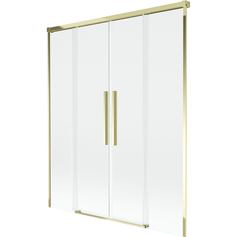 Mexen Rox parawan nawannowy 2-skrzydłowy rozsuwany 150 x 150 cm, transparent, złoty - 8C9-150-002-50-00