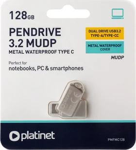 Pendrive Platinet PLATINET PENDRIVE USB 3.2 + USB-C 128GB METAL UDP WATERPROOF [45969] - Pendrive - miniaturka - grafika 1