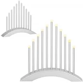 Świeczniki - Świecznik adwentowy Led 11 świec srebrny - miniaturka - grafika 1