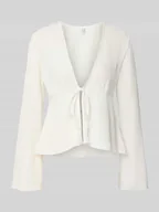 Koszulki i topy damskie - Kardigan o kroju slim fit z elastycznej krepy model ‘CAMILLE’ - miniaturka - grafika 1