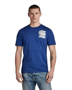 Koszulki męskie - G-STAR RAW Męski t-shirt Shadow Gr. Slim R T, Niebieski (Ballpen Blue D23901-336-1822), XXL - grafika 1