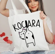 Torby i wózki na zakupy - Torba na zakupy shopper z nadrukiem dla kociary - miniaturka - grafika 1