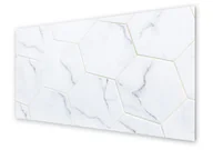 Dekoracje domu - Panel kuchenny HOMEPRINT Białe sześciokątne płytki 125x50 cm - miniaturka - grafika 1