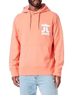 Bluzy męskie - Superdry Code Osaka Logo Hood Bluza męska, Fusion Koral, L - miniaturka - grafika 1