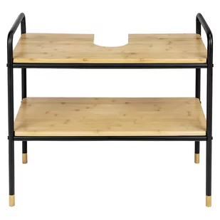 Czarno-naturalna bambusowa szafka pod umywalkę 70x60 cm Loft – Wenko - Szafki łazienkowe - miniaturka - grafika 1