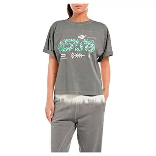 Koszulki i topy damskie - Replay T-shirt damski, 585 Nepali Grey, XXS - grafika 1
