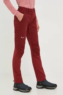 Spodnie sportowe damskie - Salewa spodnie outdoorowe Fanes damskie kolor bordowy - grafika 1