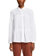 Bluzki damskie - ESPRIT Bluzka bawełniana z falbanami, biały, S - miniaturka - grafika 1