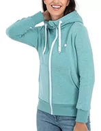 Bluzy damskie - Deproc Active Finjacmyk damska bluza z kapturem, z zamkiem błyskawicznym, polarowa, wiatrówka, bluza z kapturem, turkusowy, 38 - miniaturka - grafika 1