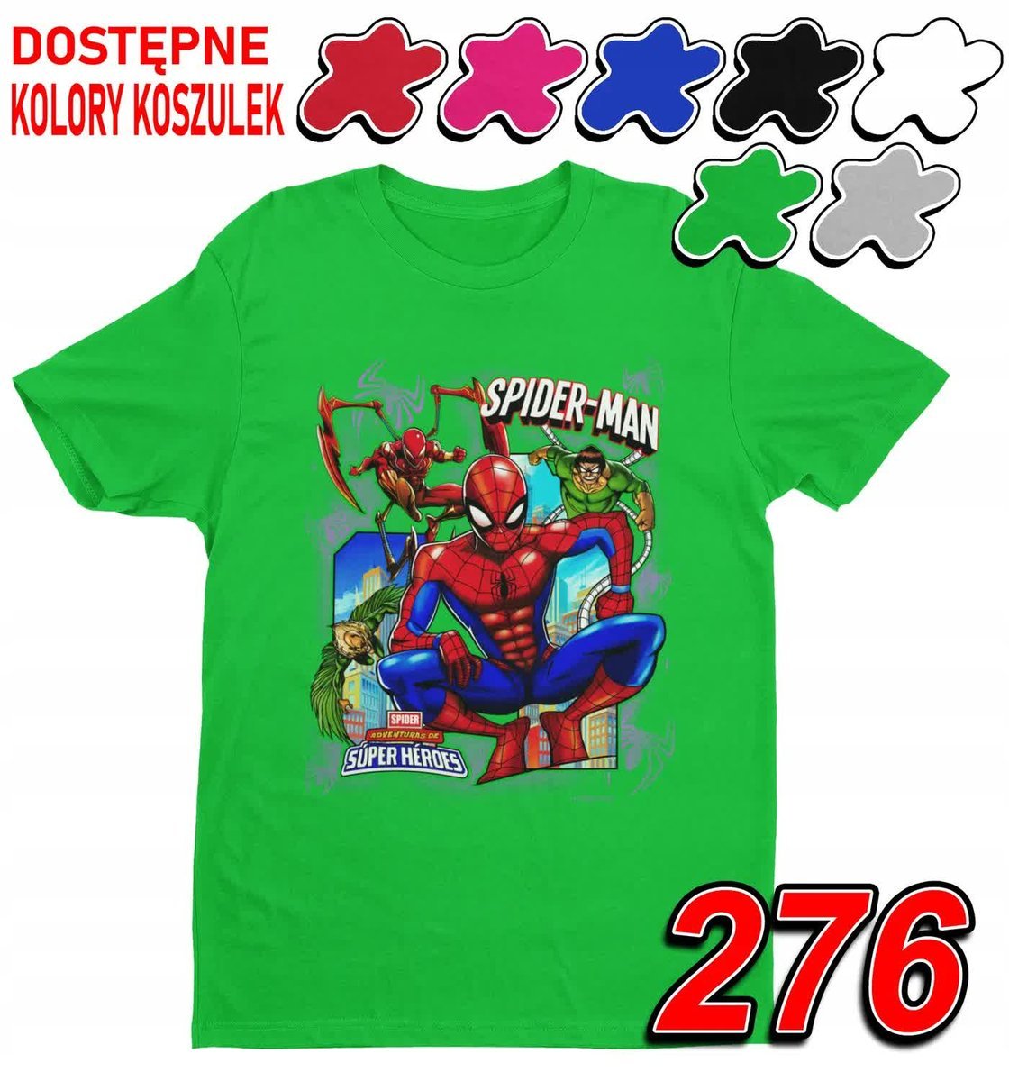Dziecięca Koszulka Z Nadrukiem Avengers Spiderman Marvel - L 146-152