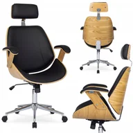 Fotele i krzesła biurowe - Fotel Biurowy Obrotowy Czarny Gabinetowy Fabian Krzesło Biurowe Obrotowe - miniaturka - grafika 1