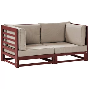 Sofa ogrodowa z certyfikowanego drewna 2-osobowa mahoniowy brąz TRANI - Sofy ogrodowe - miniaturka - grafika 1