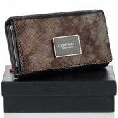 Portfele - MONNARI PORTFEL damski SKÓRA naturalna na PREZENT Złoty Na prezent - miniaturka - grafika 1