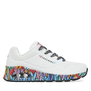 Sneakersy Skechers Skechers Uno - Ravaged Love 177918/WMLT Biały - Sneakersy damskie - miniaturka - grafika 1