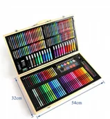Przybory szkolne - Zestaw Artystyczny do Malowania Rysowania Dla Dzieci Drewniana Walizka PRO - miniaturka - grafika 1