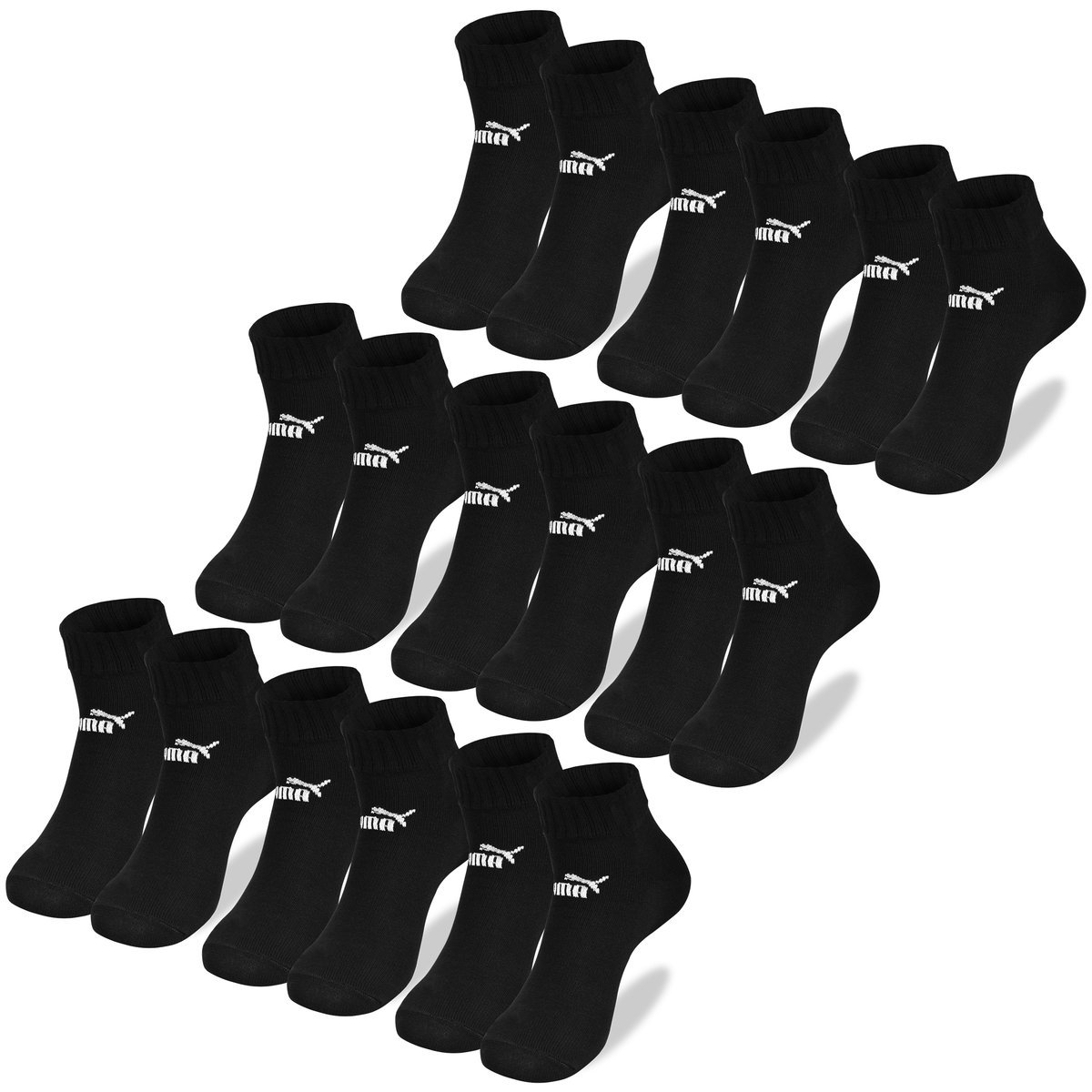 Puma Skarpety Męskie 3/4 Czarne 94710803 Bawełna 9 par Rozmiar 39/42