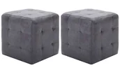 Pufy i podnóżki - Komplet dwóch szarych puf A2-T28 - miniaturka - grafika 1